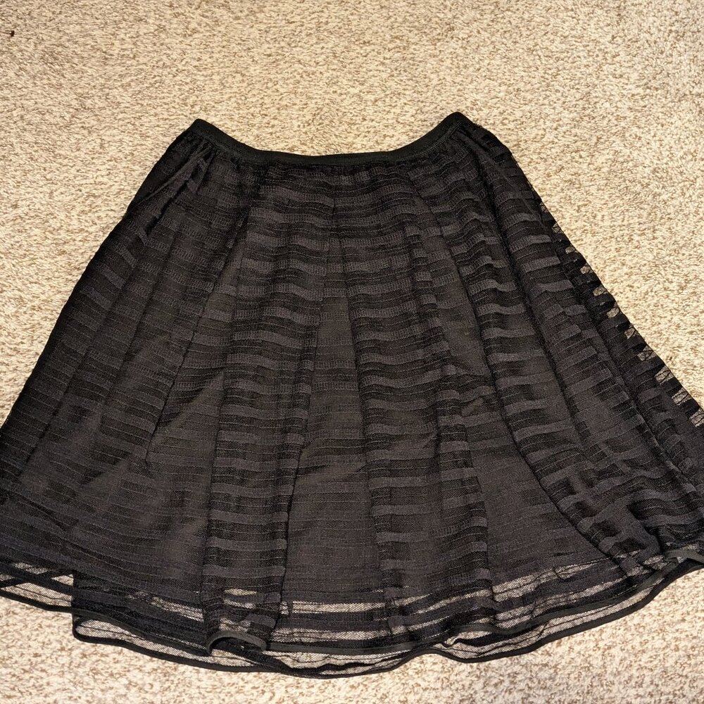 Maeve‎ Knee Length Skirt with Sheer Overlay, Size 4 (Anthropologie)